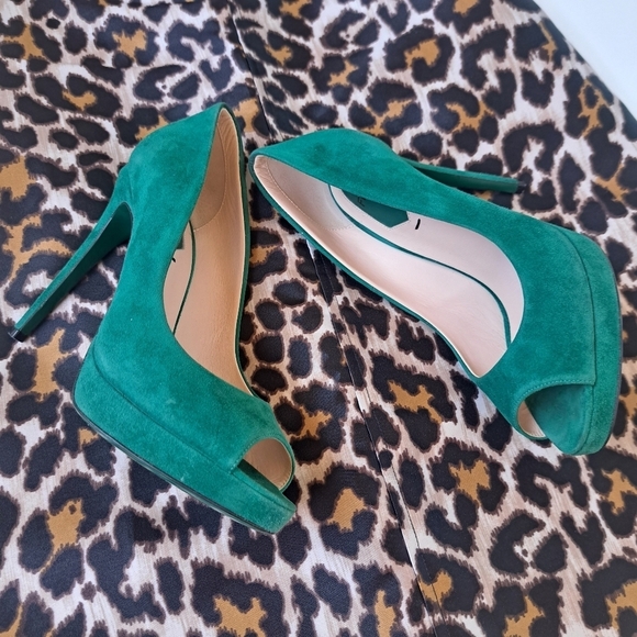 FENDI women's pumps emerald green size 36 1/2‎ Made In Italy - Picture 11 of 12